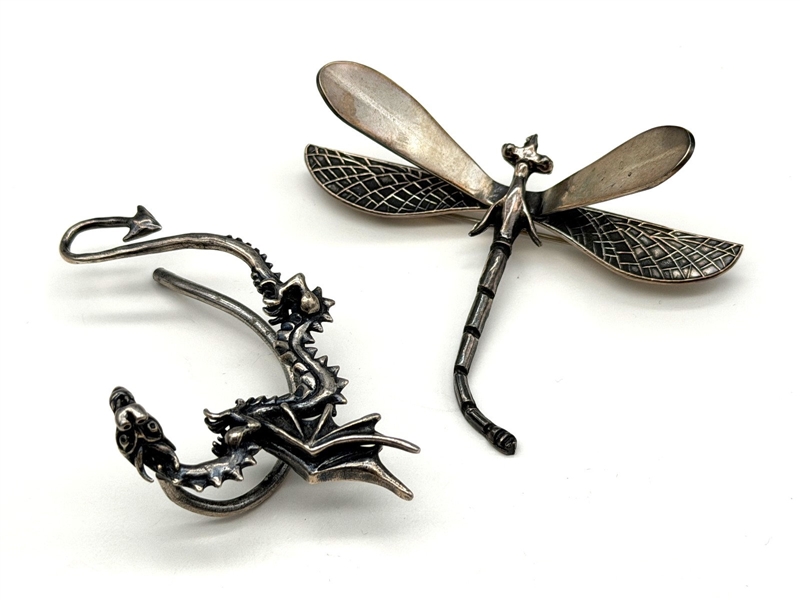(2) Sterling Silver Brooch and Pendant