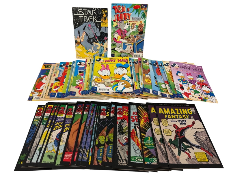 Group of Foreign Comic Books; Spiderman, W. Disney, Tom & Jerry, Star Trek