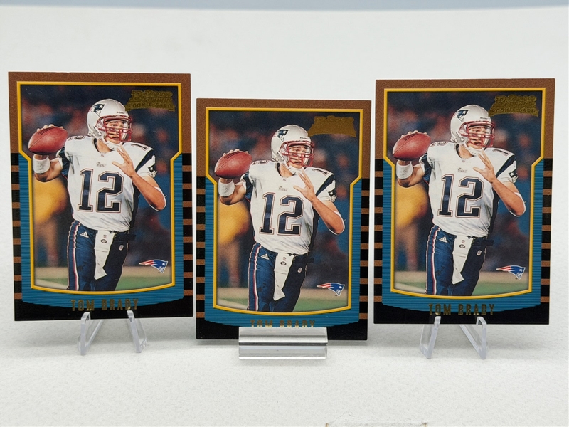 (3) 2000 Bowman Tom Brady Rookie Cards #236
