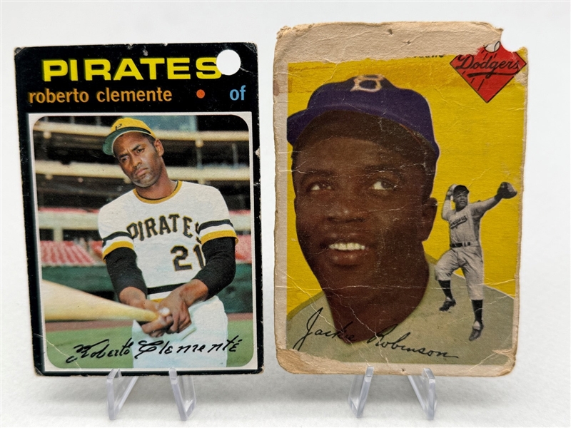 1954 Topps Jackie Robinson, 1971 Topps Roberto Clemente