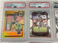 (5) Graded Football Cards; Tate, Pickett, Stroud, Love, Taylor