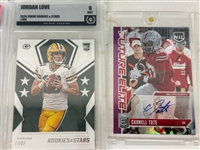 (5) Graded Football Cards; Tate, Pickett, Stroud, Love, Taylor