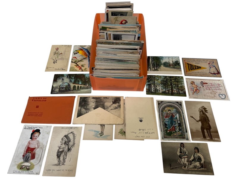 400+ Turn of the Century Post Cards; Native American, Holiday, State and City Views