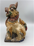 Hand Painted Wood Carved Foo Dog Figures