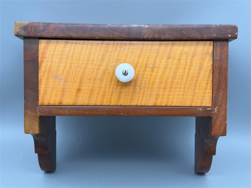 Tiger Maple One Drawer Hanging Shelf