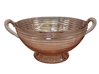 Anchor Hocking Pink Manhattan Footed Fruit Bowl