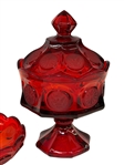 (3) Fostoria Ruby Red Coin Dot Glass Pieces