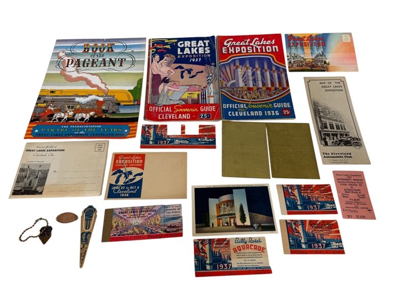 1936 Great Lakes Exposition Cleveland Ephemera and Memorabilia