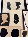 (58) Unsigned Hand Cut Silhouettes (4) Framed