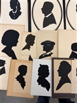 (58) Unsigned Hand Cut Silhouettes (4) Framed