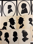 (58) Unsigned Hand Cut Silhouettes (4) Framed
