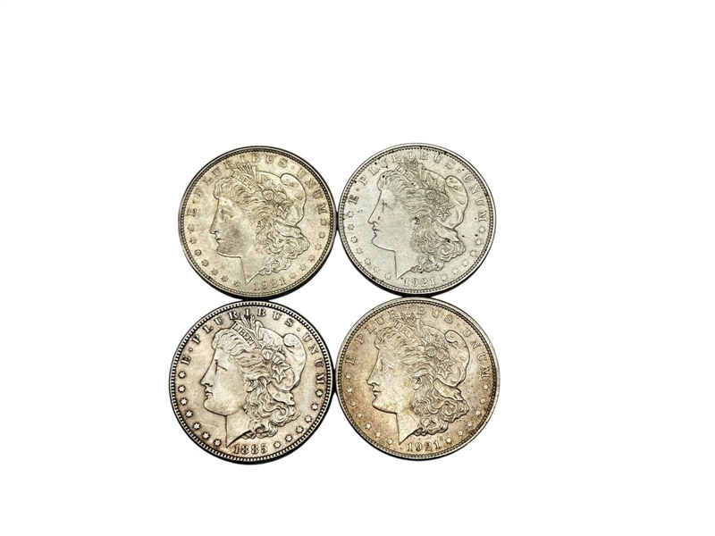 Group of (4) Uncirculated Morgan Silver Dollars