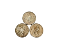 Group of (3) Peace Silver Dollars