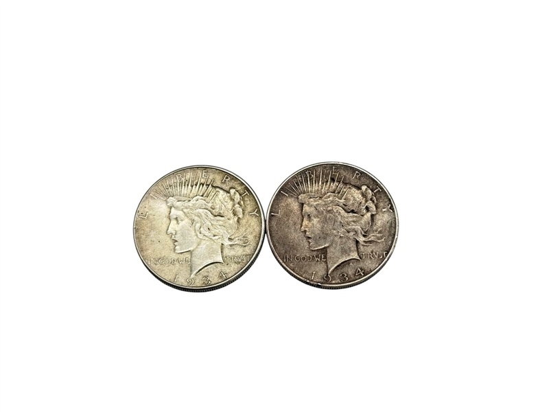Group of (2) Peace Silver Dollars