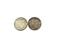 Group of (2) Peace Silver Dollars