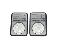 Group of (2) NGC MS 70 2017 $1 American Eagle Early Releases