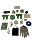 Group of Sterling Silver Pendants, Jade, and Lapis Pieces