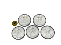 (2) Group of (5) 2019 $1 Silver American Eagles
