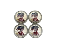 Group of (4) 1999 $1 Colorized Silver American Eagles