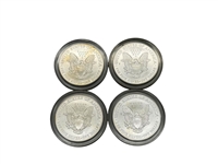 Group of (4) 1999 $1 Colorized Silver American Eagles