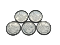 Group of (5) 2021 $2 Cook Islands Silver American Double Eagles