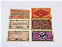 Group of (6) U.S. Military Payment Certificates