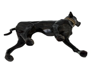 Brass Greyhound Dog Sculpture With Bronzed Patina