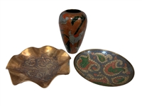 (3) pieces of Brass; 2 Enameled
