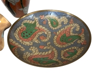 (3) pieces of Brass; 2 Enameled
