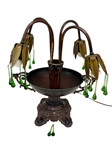 Victorian Art Nouveau Epergne Drop Dangle Centerpiece Table Lamp