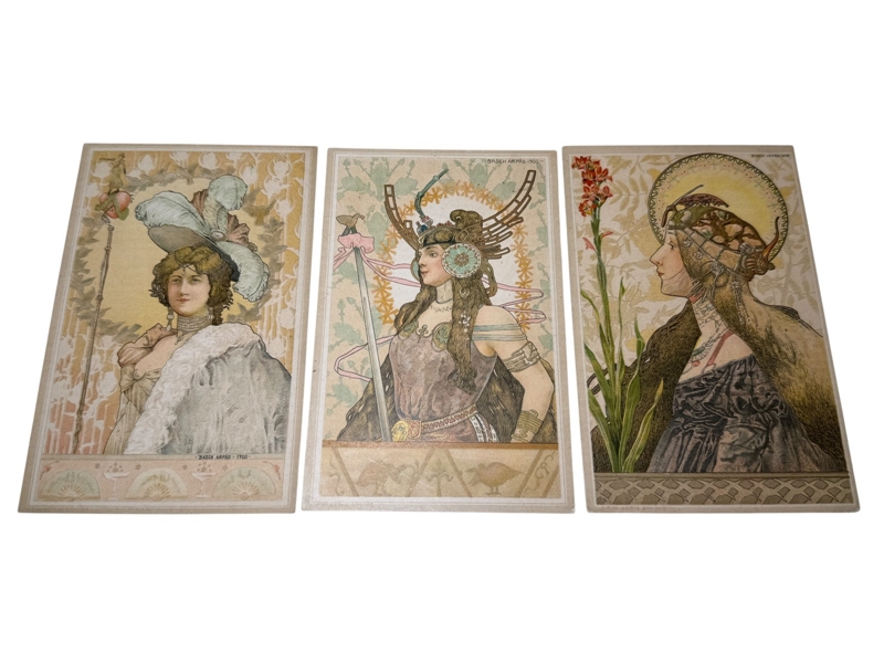(3) Arpad Basch Designed Postcards