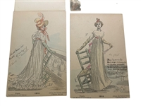 (10) Art Nouveau Postcards; Henri Boutet, Cocorico, Hand Tinted, Women's Fashion
