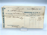 Civil War Cabinet Card Photograph & (4) Freight Railroad Receipts for Musket Transportation