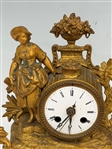 French Gilt Figural Mantle Clock