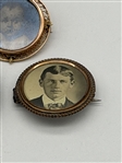 (5) Victorian Gold Filled Mourning Photo Brooches (1) With 10k Gold Rims