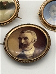 (5) Victorian Gold Filled Mourning Photo Brooches (1) With 10k Gold Rims