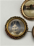 (5) Victorian Gold Filled Mourning Photo Brooches (1) With 10k Gold Rims
