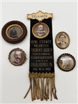 (5) Victorian Gold Filled Mourning Photo Brooches One With Ribbon
