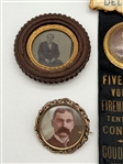 (5) Victorian Gold Filled Mourning Photo Brooches One With Ribbon