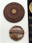 (5) Victorian Gold Filled Mourning Photo Brooches One With Ribbon