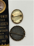 (5) Victorian Gold Filled Mourning Photo Brooches One With Ribbon