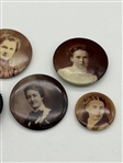 (6) Victorian Mourning Buttons With Photographs