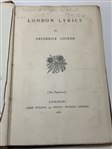 London Lyrics by Frederick Locker 1868 Signed by Author with Handwritten Letters