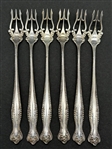 (6) Towle Canterbury Sterling Silver Cocktail Forks