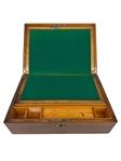 Traveling Mahogany Writing Desk Box Felt Lined