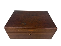 Traveling Mahogany Writing Desk Box Felt Lined