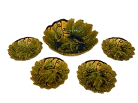 Majolica Czech Leaf Bowl Set