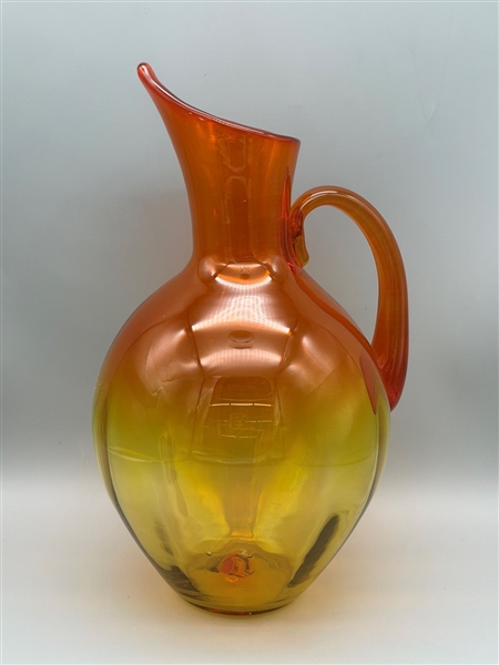 Blenko Glass Tall Amberina Pitcher