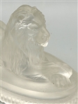 John Derbyshire Frosted Glass Lion Paperweight