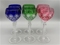 Rexxford Cut to Clear Colored Wine Glasses